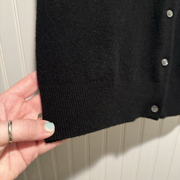 Jennie Liu Black Cashmere Cardigan Sweater Size Medium - Picture 3 of 5
